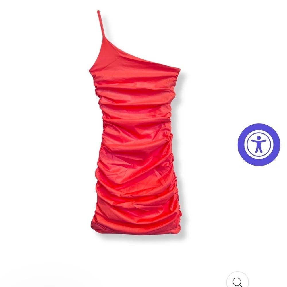 Katie J NYC red one shoulder dress XS